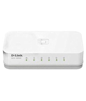 D-Link DES-1005C 5-Port 10/100 Mbps Unmanaged Switch 5 Ports 100 Mbps Network Switch  (White)