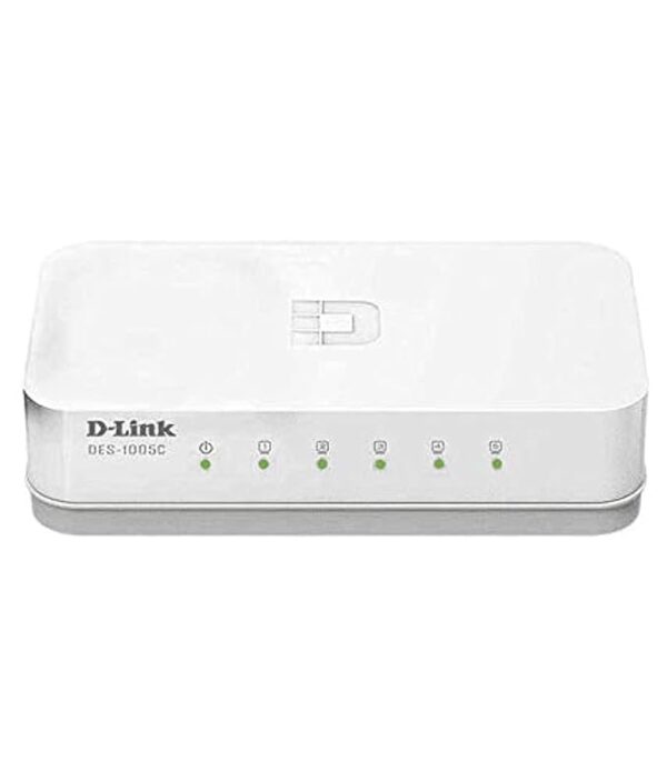 D-Link DES-1005C 5-Port 10/100 Mbps Unmanaged Switch 5 Ports 100 Mbps Network Switch  (White)